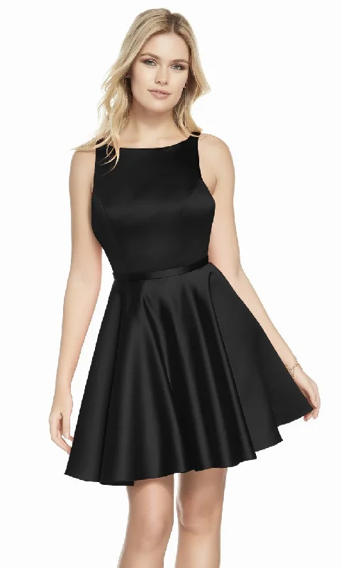 Women's Comfortable Apparel Chic Styles Alyce Paris - Bow Accent Lustrous Satin Cocktail Dress 3872SC