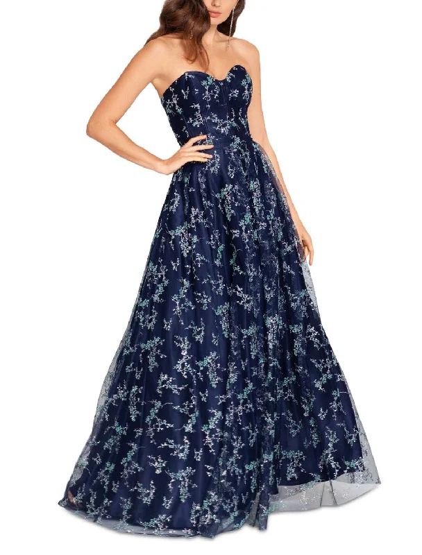 Women's Vintage-Inspired Clothing Sophisticated Fashion blondie nites navy & teal glitter corset ball gown