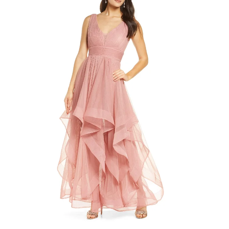 Women's Luxury Garments Buy More, Save More 13 - sequin hearts pink layered tulle gown