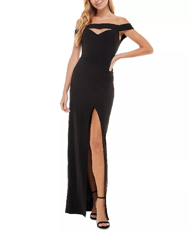 Comfortable Outfit For Women Relaxed Style city studio black off the shoulder cutout gown