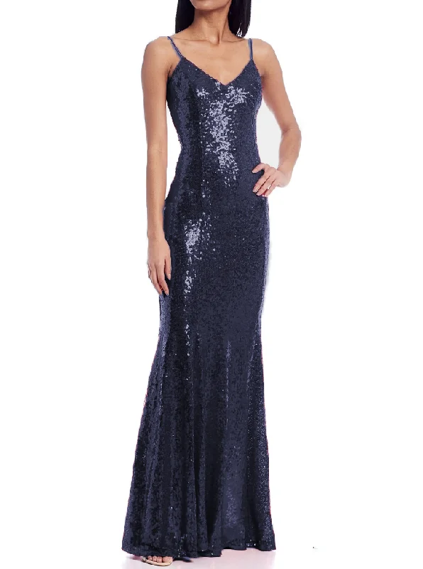 Women's Casual Wear Outfit Laid-Back Elegance 11 - b darlin navy sequined low back gown