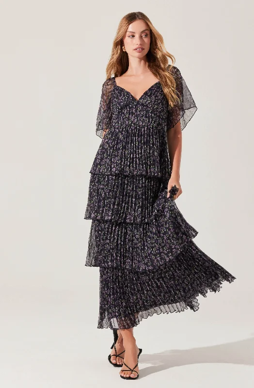 Women's High-Fashion Garments Seasonal Style Discounts Gracelynn Pleated Tiered Maxi Dress