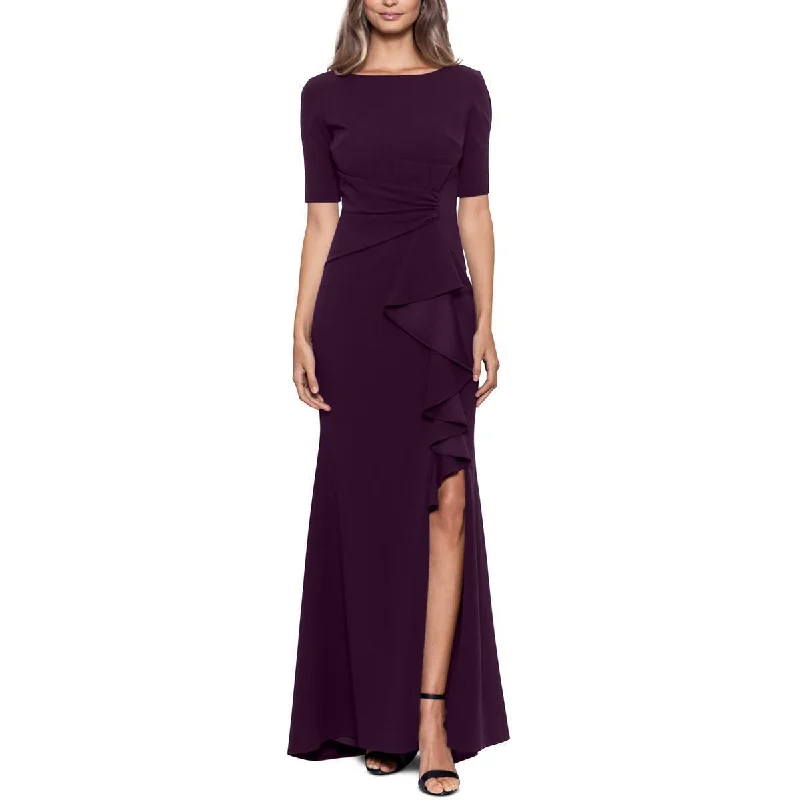 Women's Seasonal Attire Playful Elegance 6 - betsy & adam purple cascading ruffle gown