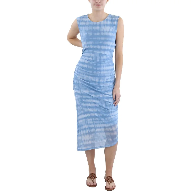 Women's Party Outfit Stylish Basics Calvin Klein Womens Tie-Dye Sleeveless Sheath Dress