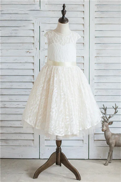 Elegant Women's Evening Garments Father's Day Deals Adorable Ball Gown White Flower Girl Dress