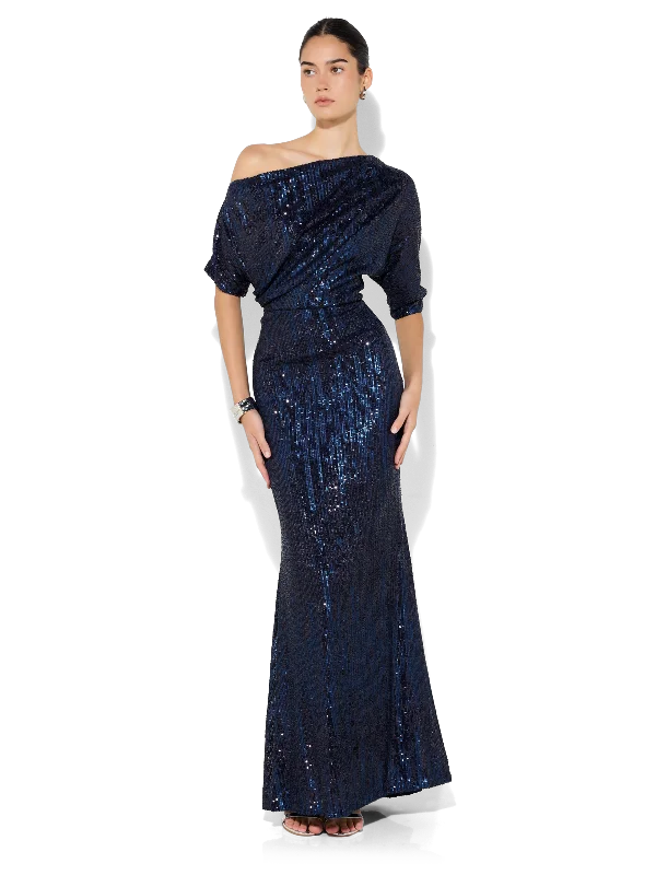 Women's Everyday Garments Unbeatable Prices Della Navy Sequin Gown