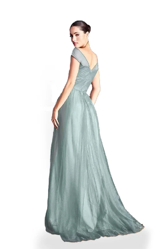 Women's Elegant Evening Outfit Exquisite Craftsmanship 16 - la divine eucalyptus pleated bodice tulle gown