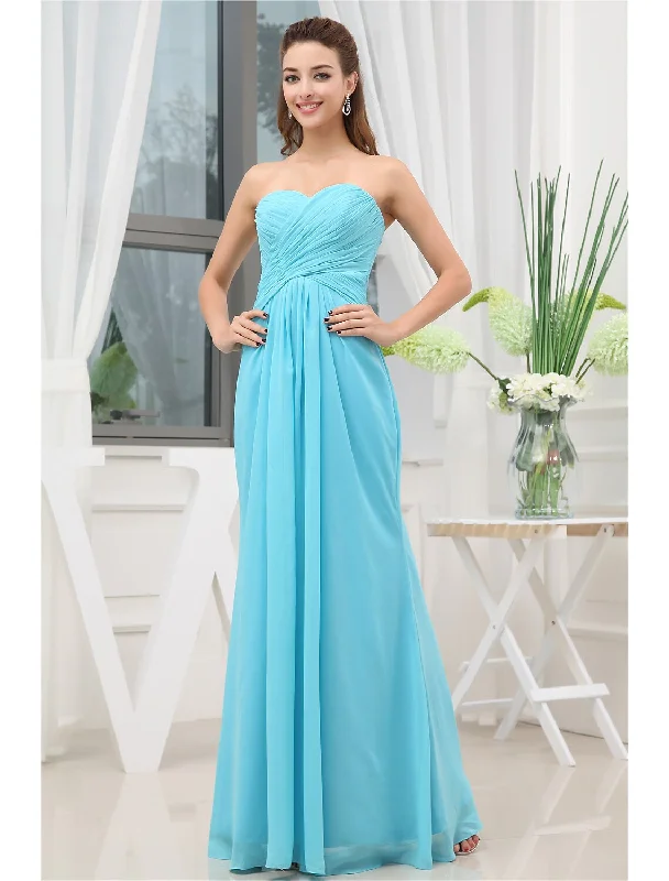 Women's Cozy Clothes Hurry Before It's Gone A-Line Evening Gown Elegant Floor Length Sleeveless Chiffon with Pleats Ruched