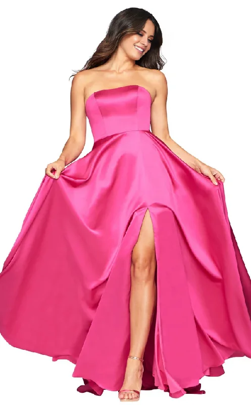 Casual Clothing For Women Big Savings Satin A-line strapless collar with high slit and floor length for evening dress