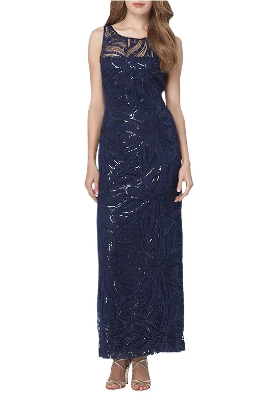 Women's Travel Attire Chic Allure 2 - tahari navy sequin illusion gown