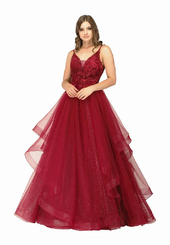 Timeless Women's Garments Winter Warm - Up Sale M - ssb red glitter layered tulle ballgown