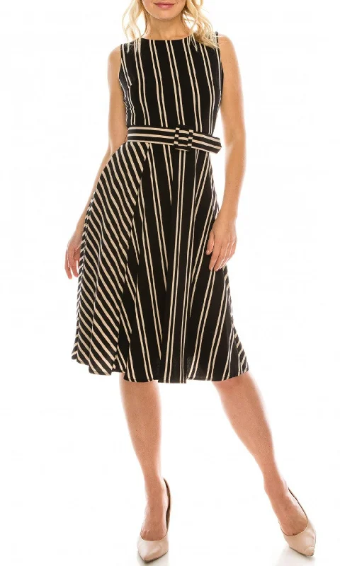 Casual Chic Clothing For Women Save Big Gabby Skye - Sleeveless Stripe Crepe A-Line Dress 19390MSC