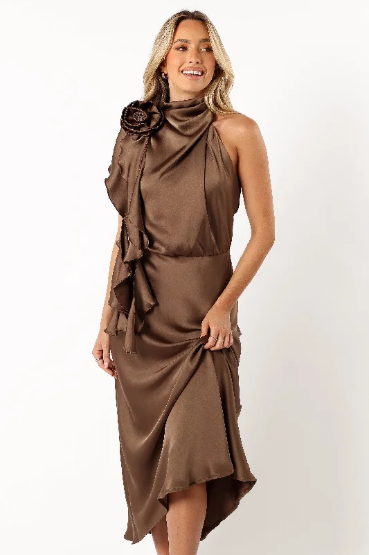 Women's Clothing Apparel Flash Sales Rosie Midi Dress - Mocha