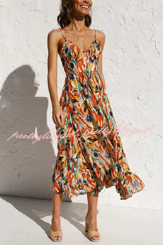 Women's Clothes And Garments Quick Grab Deals Stay Amazing Colorful Printed Midi Dress