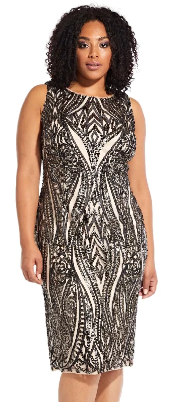 Women's Clothing For Special Occasions Elevate Your Wardrobe Adrianna Papell - Sleeveless Sequined Jewel Dress AP1E204314SC