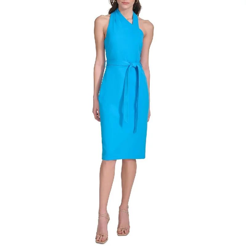 Women's High-Fashion Outfit Fashion Forward Outfits Calvin Klein Womens Belted Sleeveless Sheath Dress