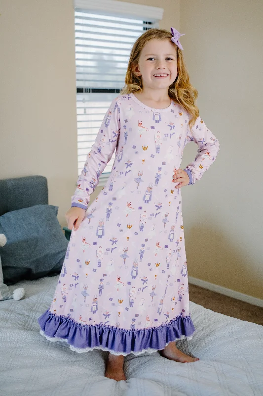 Stylish Women's Apparel Wardrobe Essentials PURPLE NUTCRACKER BALLERINA NIGHTGOWN