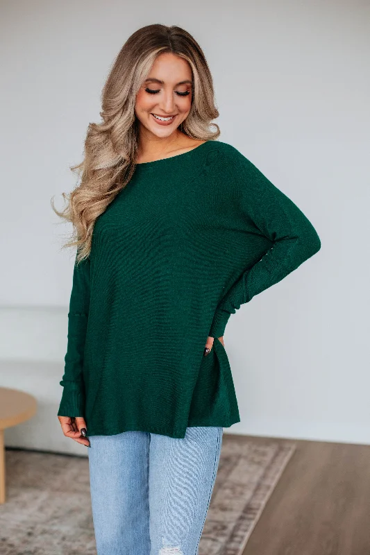 Chic Clothing For Women Hot Styles Edella Sweater - Hunter Green