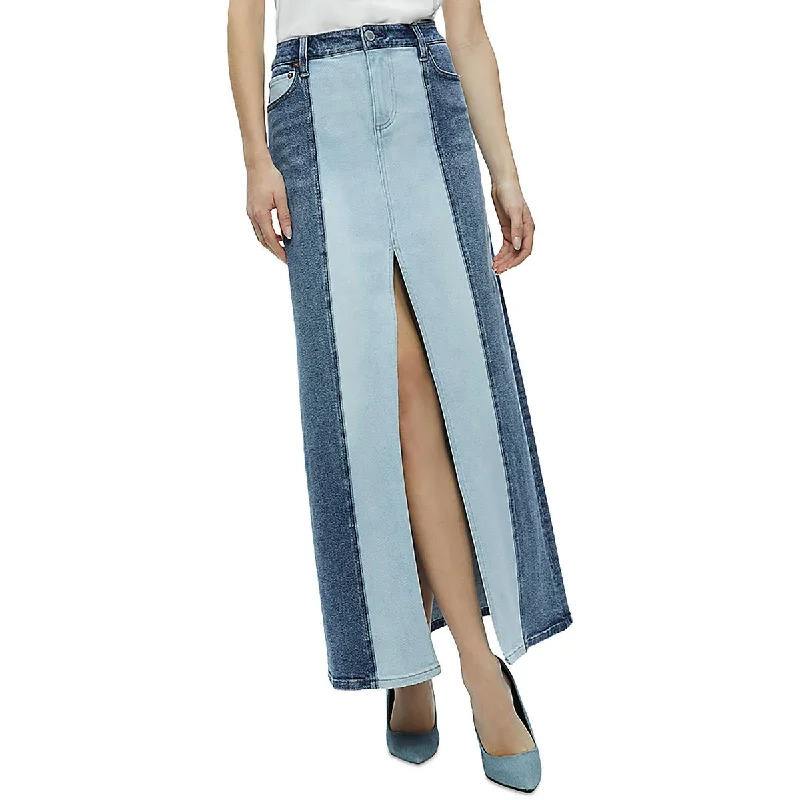 Stylish Women's Garments Classic Women's Fashion Womens Maxi Front Slit Denim Skirt