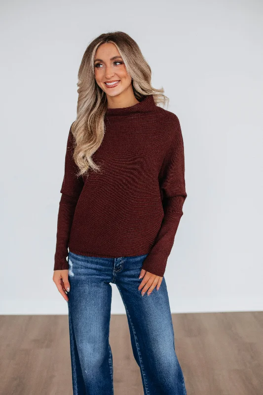 Women's Professional Apparel Seasonal Fashion Gretchen Dolman Sweater - Mahogany