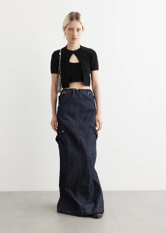 Women's Active Clothing Wardrobe Refresh Denim Cargo Maxi Skirt