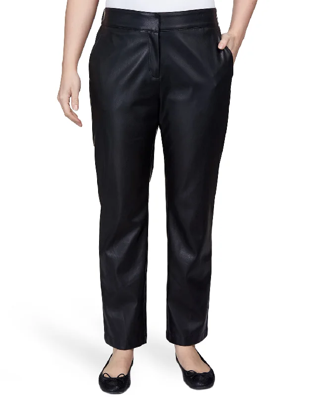 Stylish Women's Apparel Trend Alert Ruby Road Spot-On Faux Leather Pant