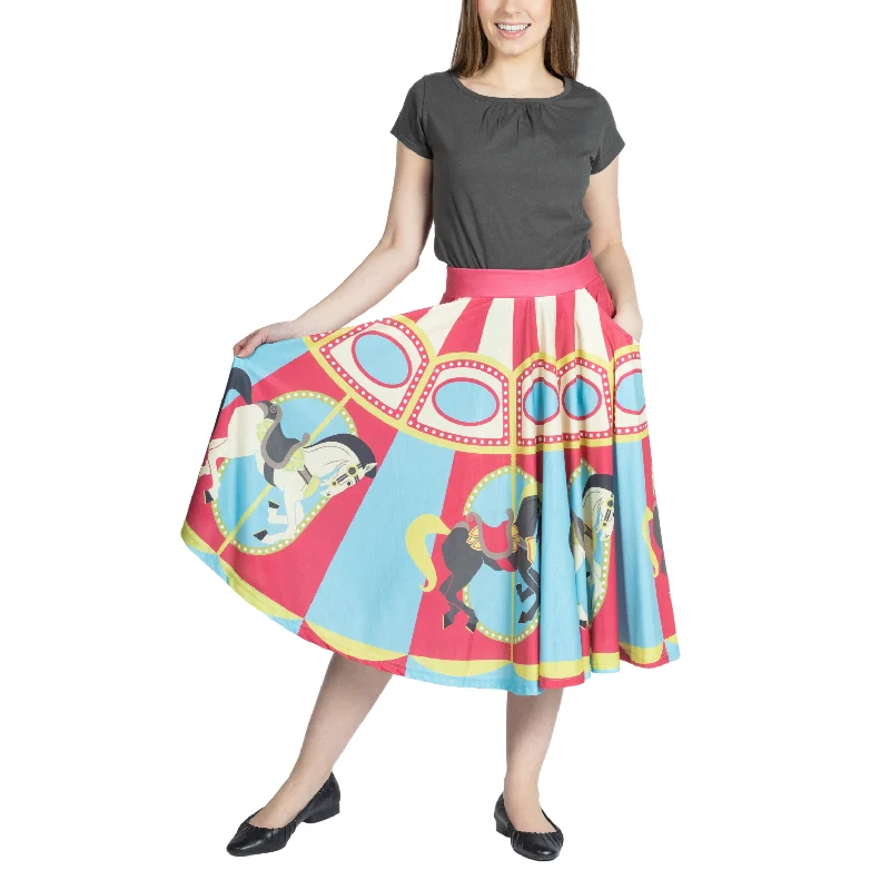 Women's Clothing Sets Elegant Style Merry-Go-Round Twirl Skirt