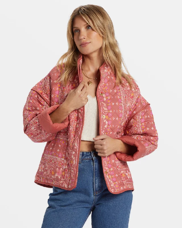 Women's Vintage Garments Relaxed Fashion Billabong Folk Story Jacket-Red Clay