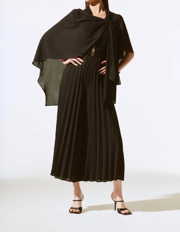 Comfortable Women's Apparel Save On Inspired Styles Georgette Flowy Poncho In Black