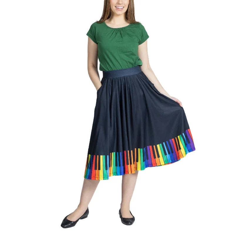 Classic Women's Clothing Styles Stylish Looks Chromatic Scales Twirl Skirt