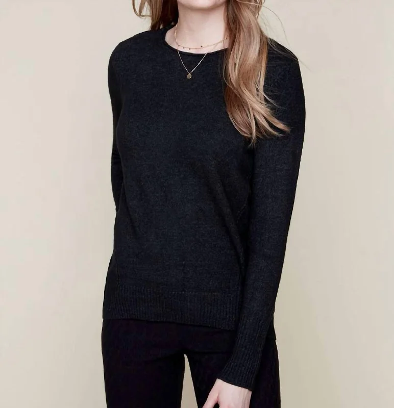 Women's Versatile Apparel Chic & Cozy Collection Knit Sweater In Black