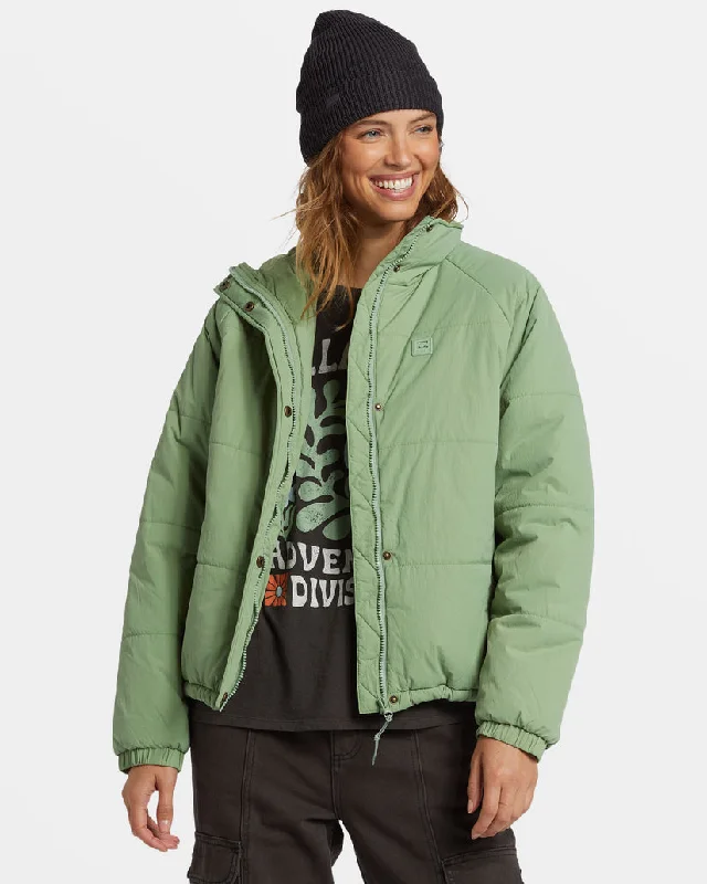 Affordable Women's Apparel Classic Appeal Billabong High Route Puffer Jacket-Salty Sage