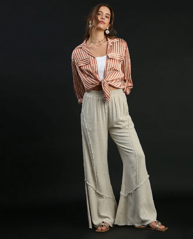 Classic Women's Apparel Bold Fashion Umgee Wide Leg Linen Pant