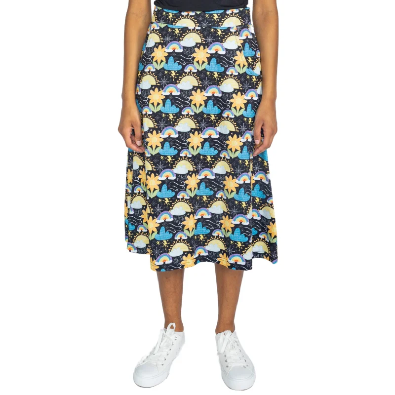 Women's Vacation Clothes Y2K Nostalgic Fashion Look Weather A-Line Midi Skirt