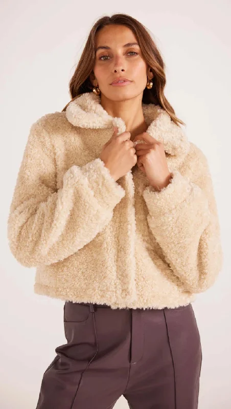 Women's Clothing For Holiday Travel Seasonal Fashion MinkPink Zariza Teddy Jacket