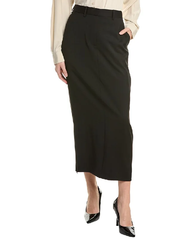 High-Fashion Women's Clothing Unleash Your Trendy Side Helmut Lang Wool Maxi Skirt