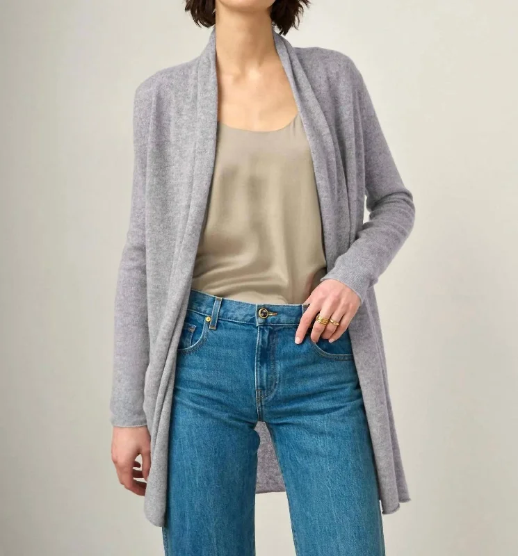 Women's High-Fashion Apparel Unleash Your Style Cashmere Trapeze Cardigan In Grey Heather