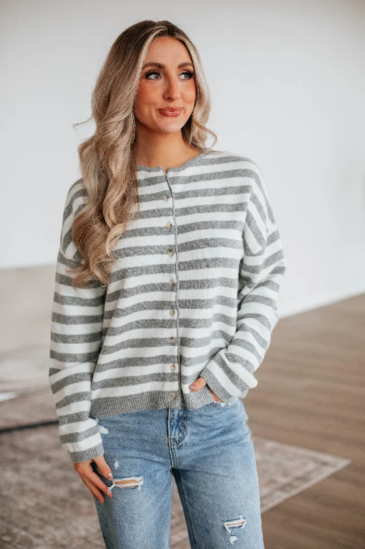 Women's Plus-Size Garments Last Chance Sale Delsa Striped Cardigan