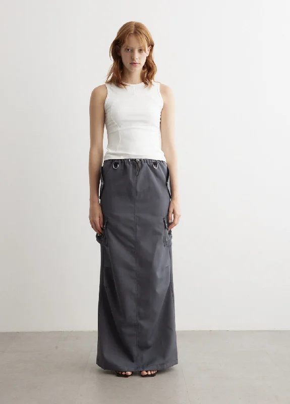 Women's Trendy Activewear Apparel Dreamy Draping Tailored Cargo Maxi Skirt