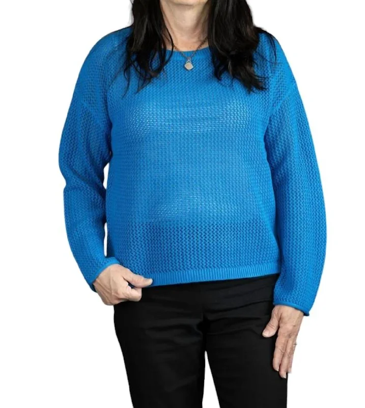 Affordable Women's Apparel Great Prices On Feminine Styles Holey Sweater In Azore