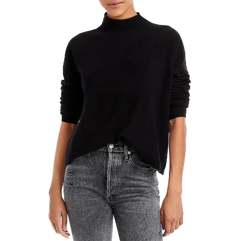 Women's Athleisure Apparel Elevate Your Wardrobe Womens Cashmere Ribbed Trim Funnel-Neck Sweater