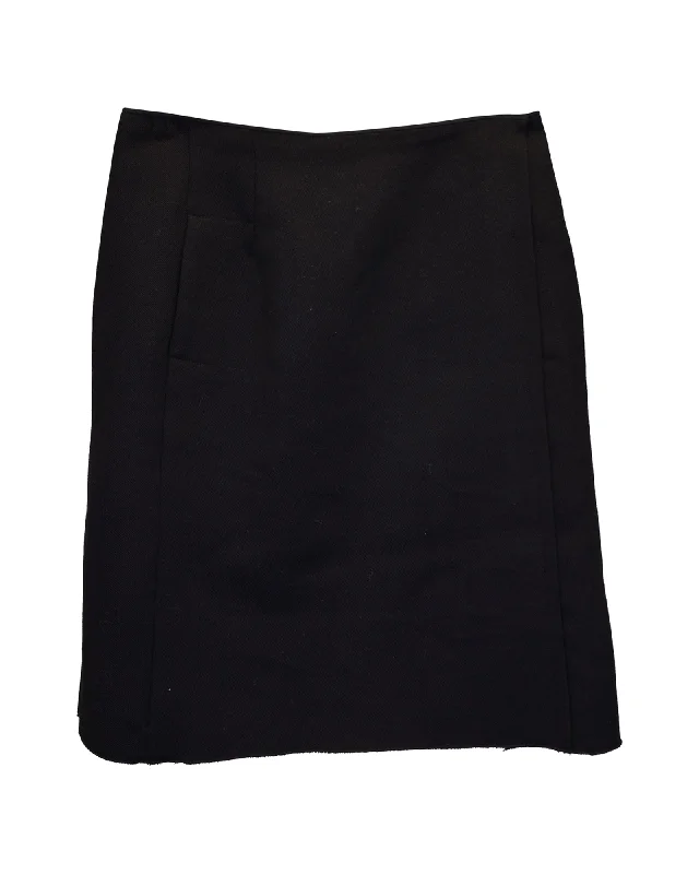 Women's Seasonal Wardrobe Clothing Fashionista Favorites Nina Ricci A-Line Skirt in Black Wool