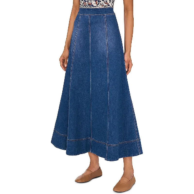 Sustainable Women's Apparel Classic Timeless Elegant Style Natural Nightlife Womens Maxi Back Zipper Denim Skirt