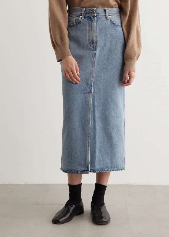 Women's Classic Attire Luxury Fashion Rona Long Denim Skirt