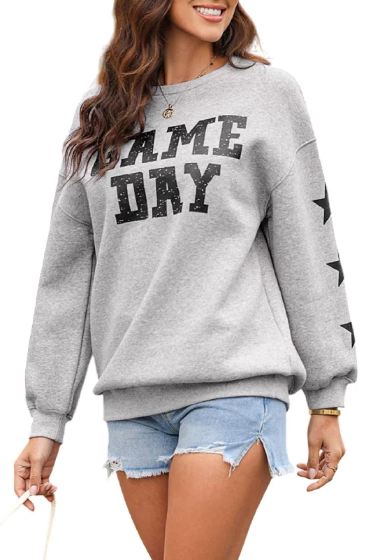 Women's Outfit Premium Style I'm A Star Game Day Sweatshirt In Black