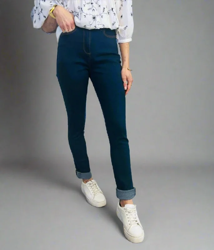 Women's Weekend Outfit Wardrobe Update Indigo Stretch Slim Leg Jeans