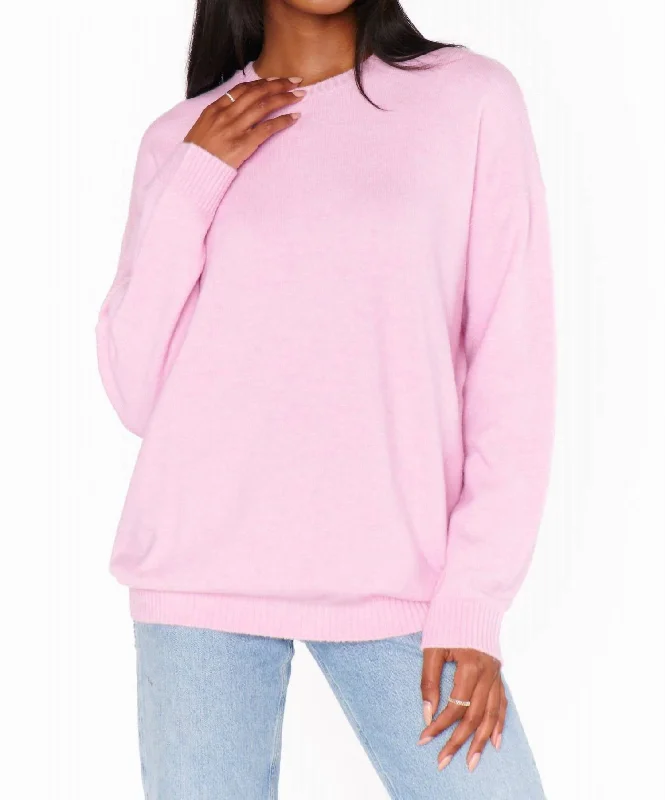 Affordable Luxury Women's Garments Trendy And Individual Women's Fashion Feel Good Sweater In Mauve Pink Knit