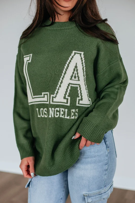 Women's Comfortable Apparel Ride The Style Wave Los Angeles Knit Sweater