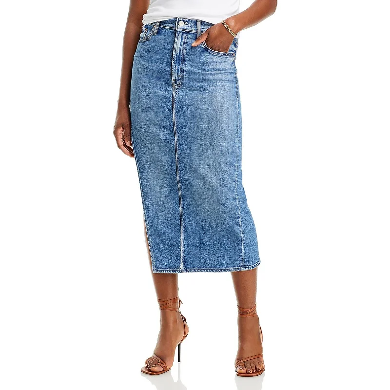 Women's Clothing For Special Occasions Get The Latest Trends The Split Second Womens Denim Medium Wash Midi Skirt