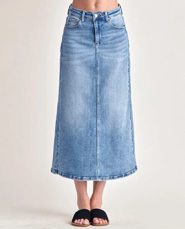 Women's Sports Apparel Save Big Risen High Rise Denim Maxi Skirt